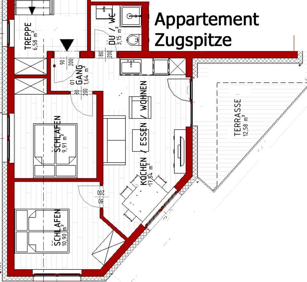 Zugspitzappartements 埃尔瓦尔德 外观 照片